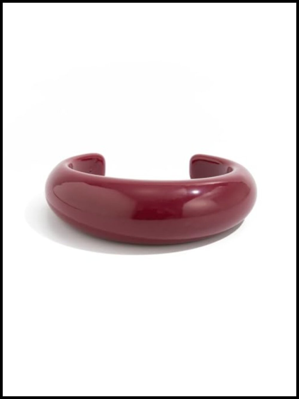 Chunky Glossy Resin Open Cuff Bracelet Sculptural Statement Bangle